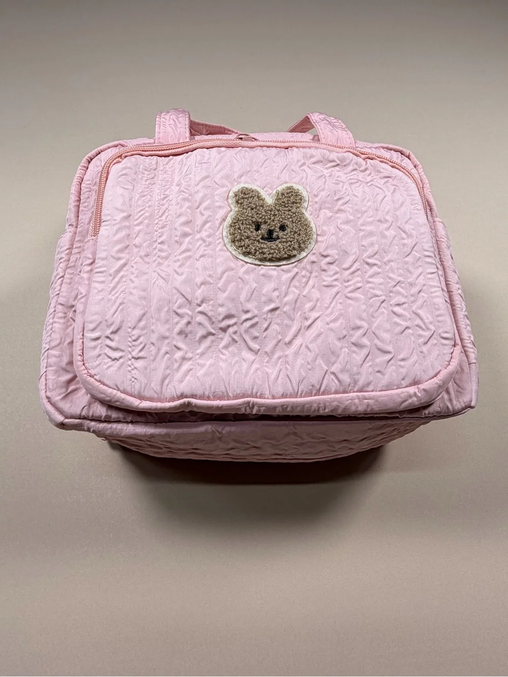 Pink Quilted Mini Diaper Bag / Travel Organizer – Bunny Design